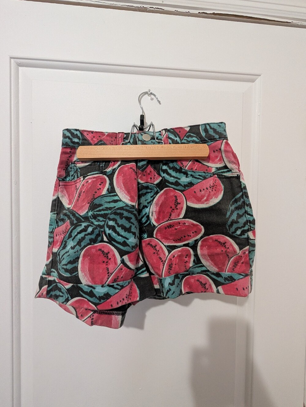 American Apparel Women’s Watermelon Print Cotton Shorts - Pink/Green